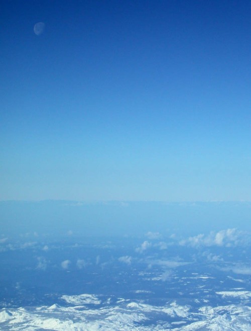 Moon over mountains