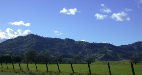 Mountain and fence